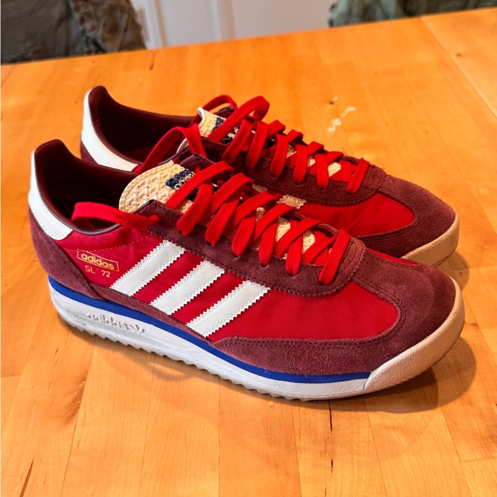 Adidas SL 72 Red and White Athletic Shoes Like New!